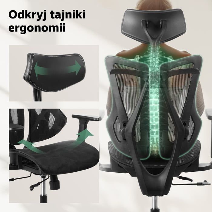 Fotel biurowy Naxes to ergonomiczne rozwiązanie zaprojektowane z myślą o zdrowiu kręgosłupa i komforcie podczas pracy