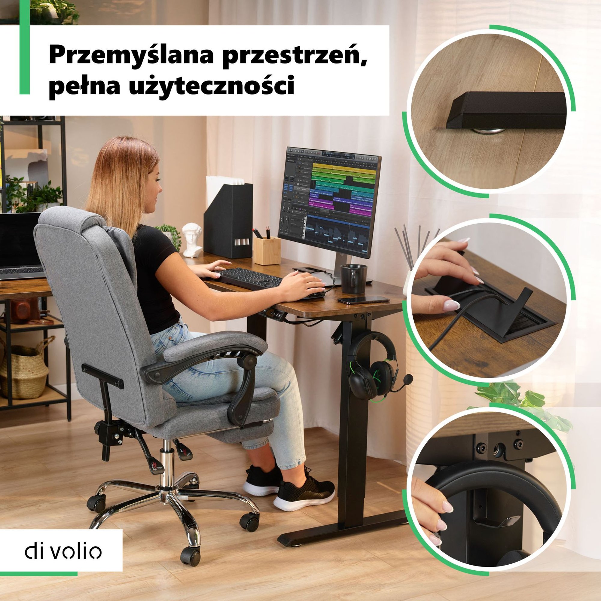 Blat biurka Trani wykonany z trwałej płyty wiórowej o grubości 1.5 cm