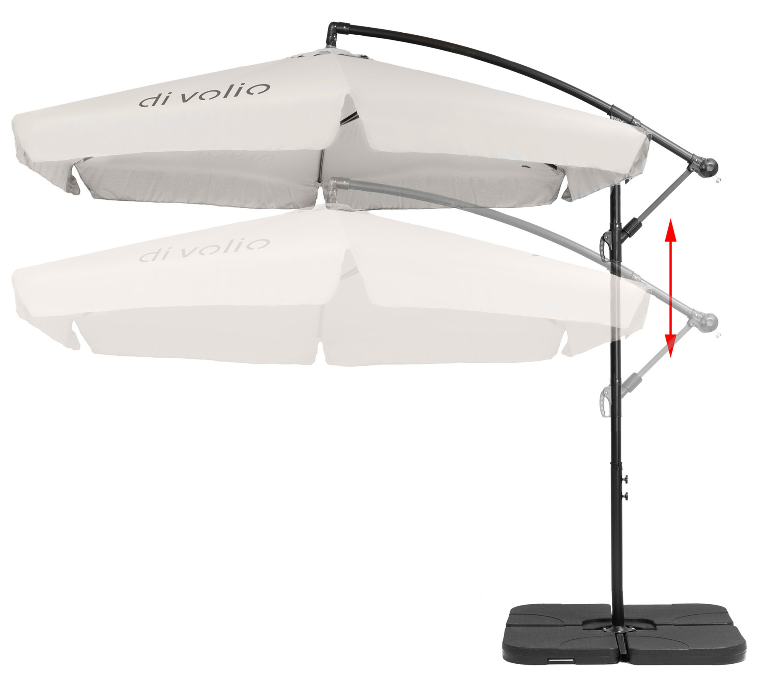 regulacja parasola ogrodowego Empoli kremowy