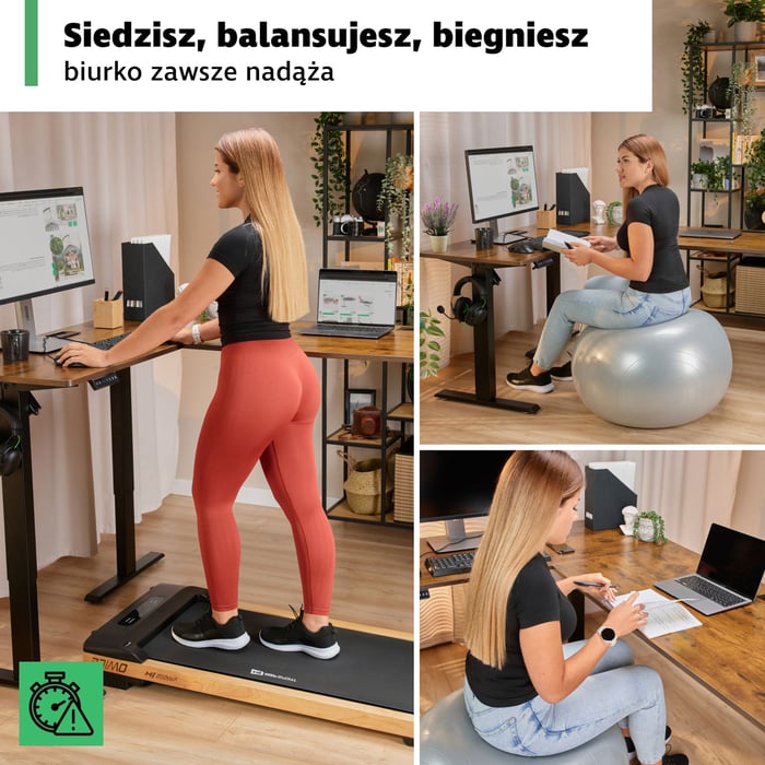 Regulowana wysokość blatu w zakresie 71,5–113 cm to jedna z największych zalet biurka Trani