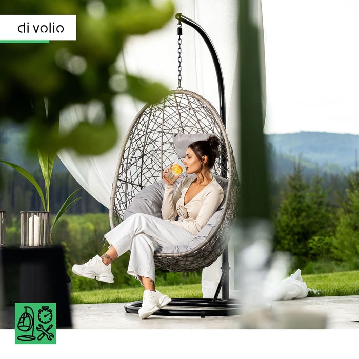 Huśtawka ogrodowa jednoosobowa Bacoli szary z możliwością złożenia