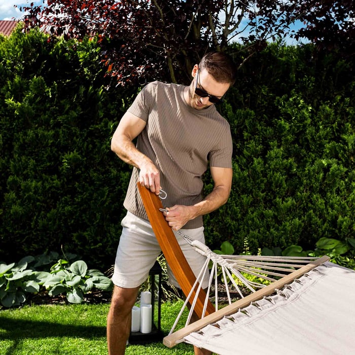 Poszycie hamaka ogrodowego Trevia wykonane w 65% z bawełny