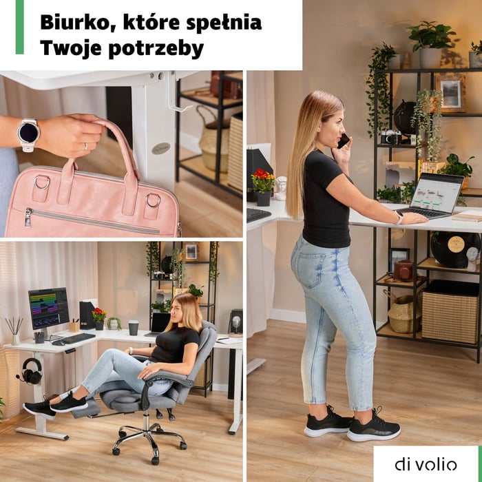 Model Trani to wszechstronne biurko, które łatwo dopasuje się do Twojego stylu pracy i przestrzeni