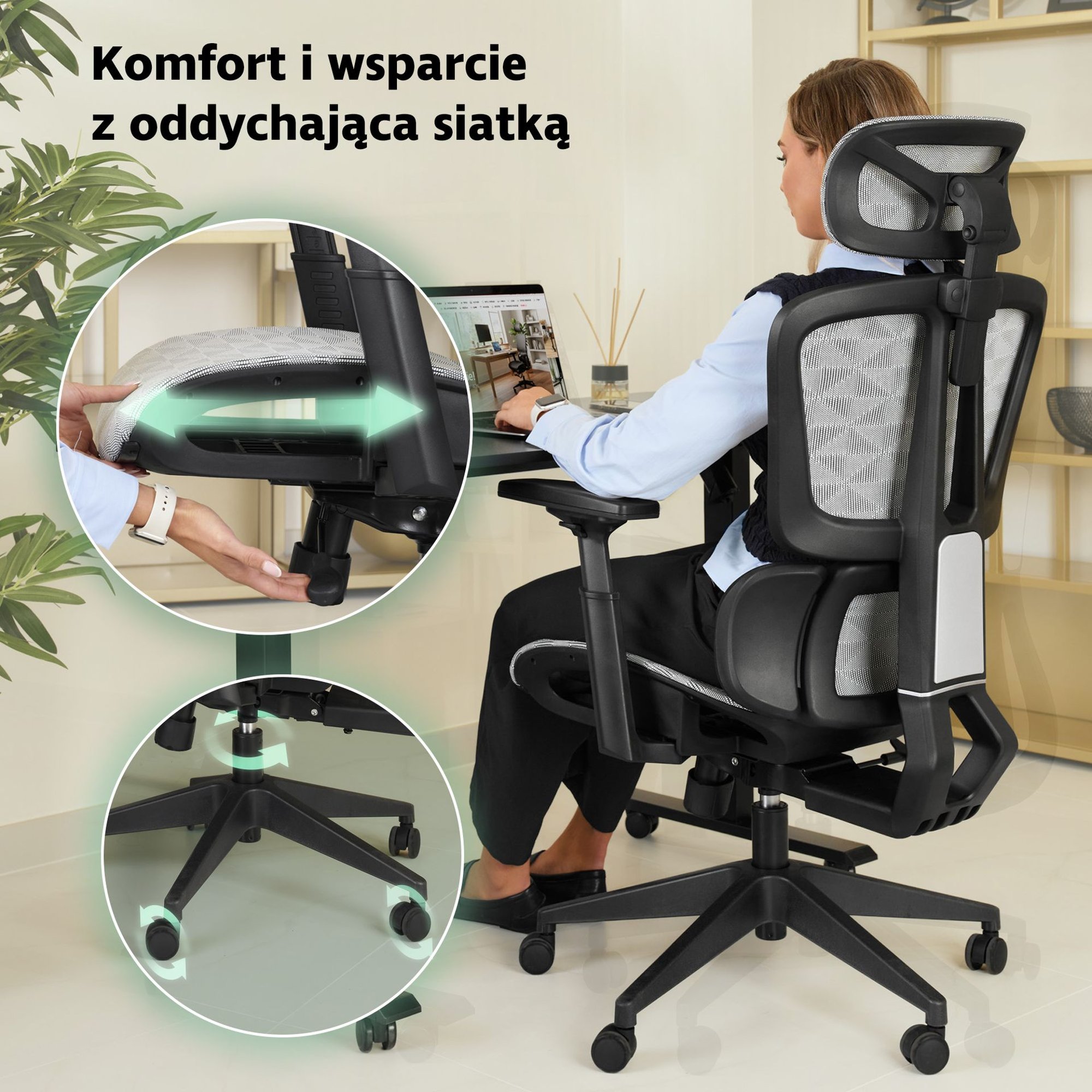 Solidna podstawa i płynność ruchu w fotelu di volio Preda