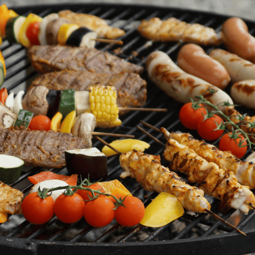 warzywa mięso na grillu