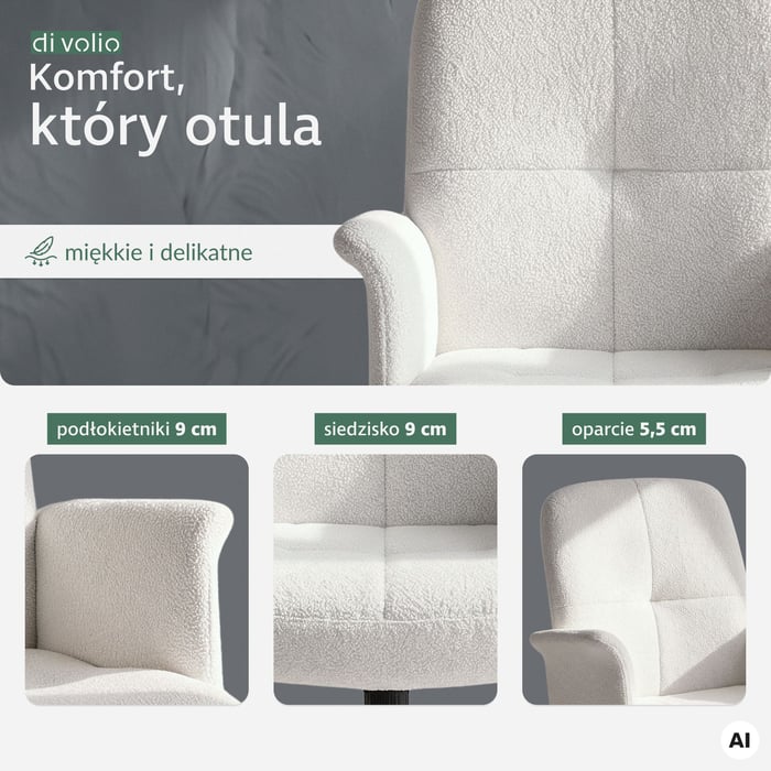 Fotel biurowy ergonomiczny Parmo kremowy wykonano z trwałych  materiałów
