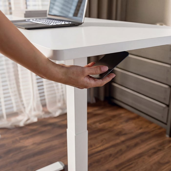 Biurko mobilne regulowane Blera DV-197OMD białe z regulacja wysokości blatu