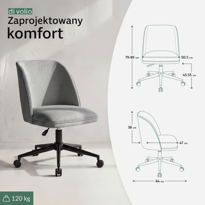 Fotel biurowy ergonomiczny Fano szary to klasyczny model zaprojektowany z myślą o wygodzie i estetyce