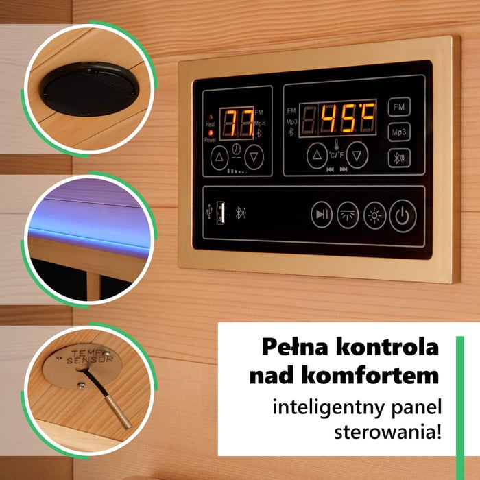 sauna sucha infrared Kuhmo III, by cieszyć się zdrowiem, komfortem i estetyką na najwyższym poziomie