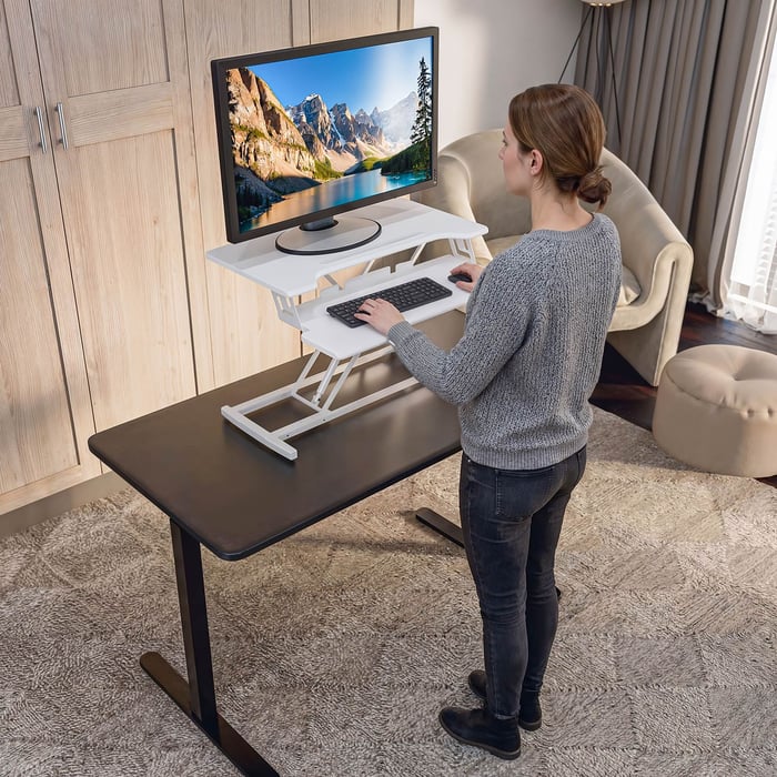 Konwerter biurkowy regulowany DV-191ODC biały z regulacja wysokości półek blatowych