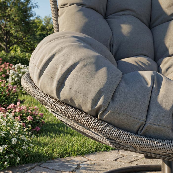 Miękka, szara poduszka o grubości 20 cm