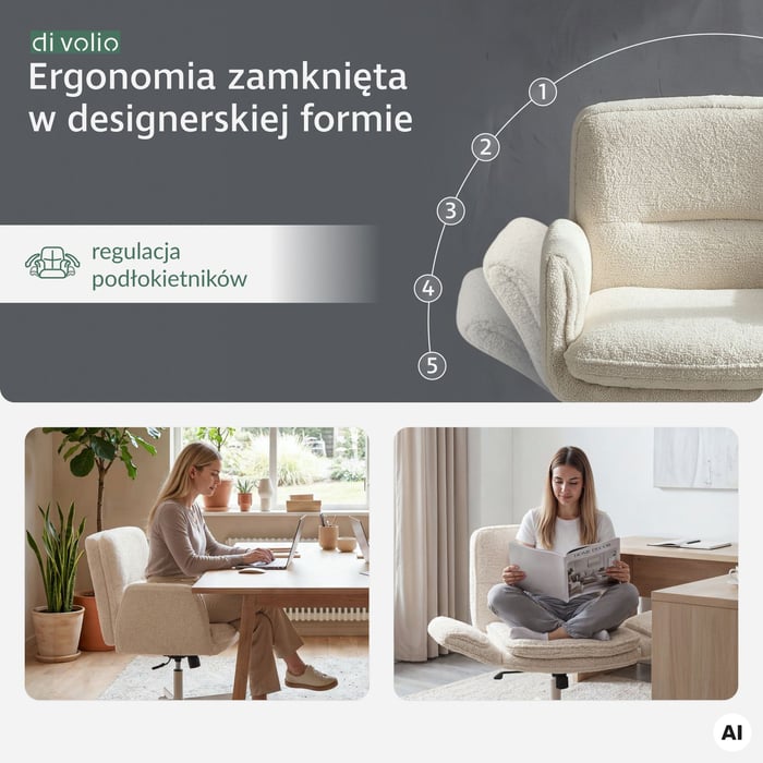 Naturalna swoboda ruchu, która uwalnia kreatywność fotela Belago beżowego