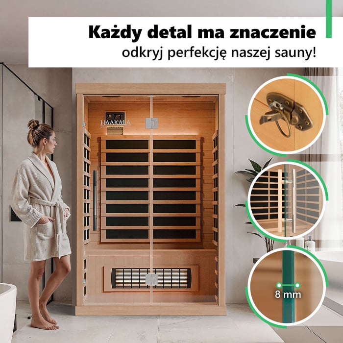 Pod względem praktycznym sauna Kuhmo II to świetne rozwiązanie do domu lub mieszkania