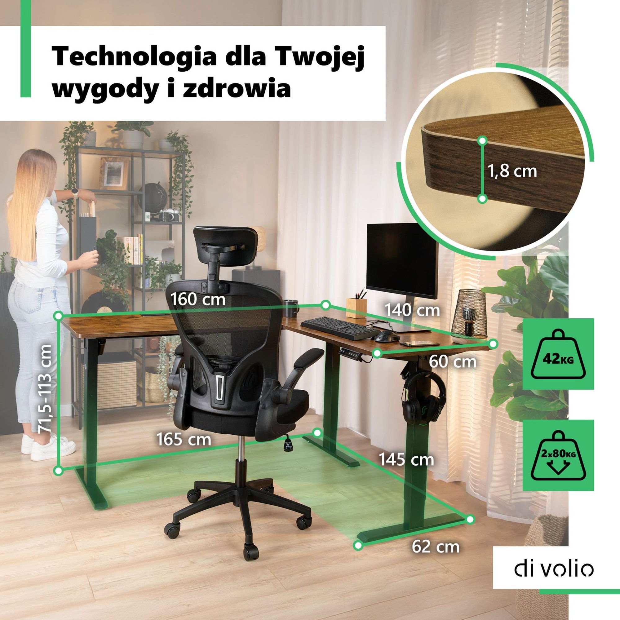 Narożna forma biurka Montaro to doskonały sposób na efektywne zagospodarowanie przestrzeni roboczej