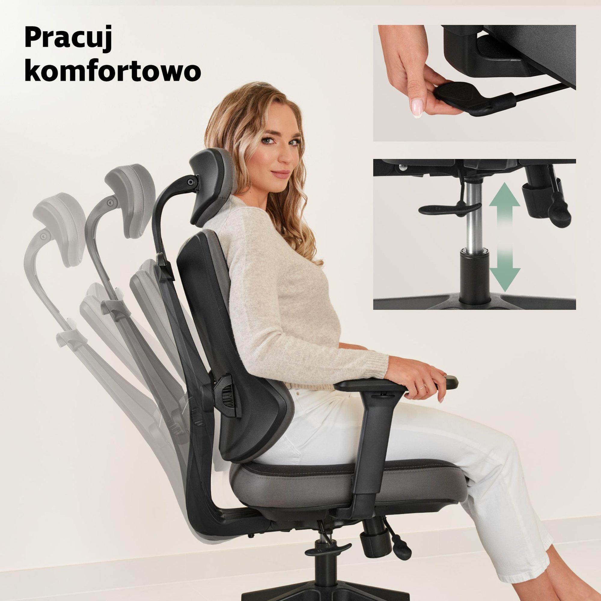 Krzesło biurowe Loano wyposażono w trwały mechanizm odchylania