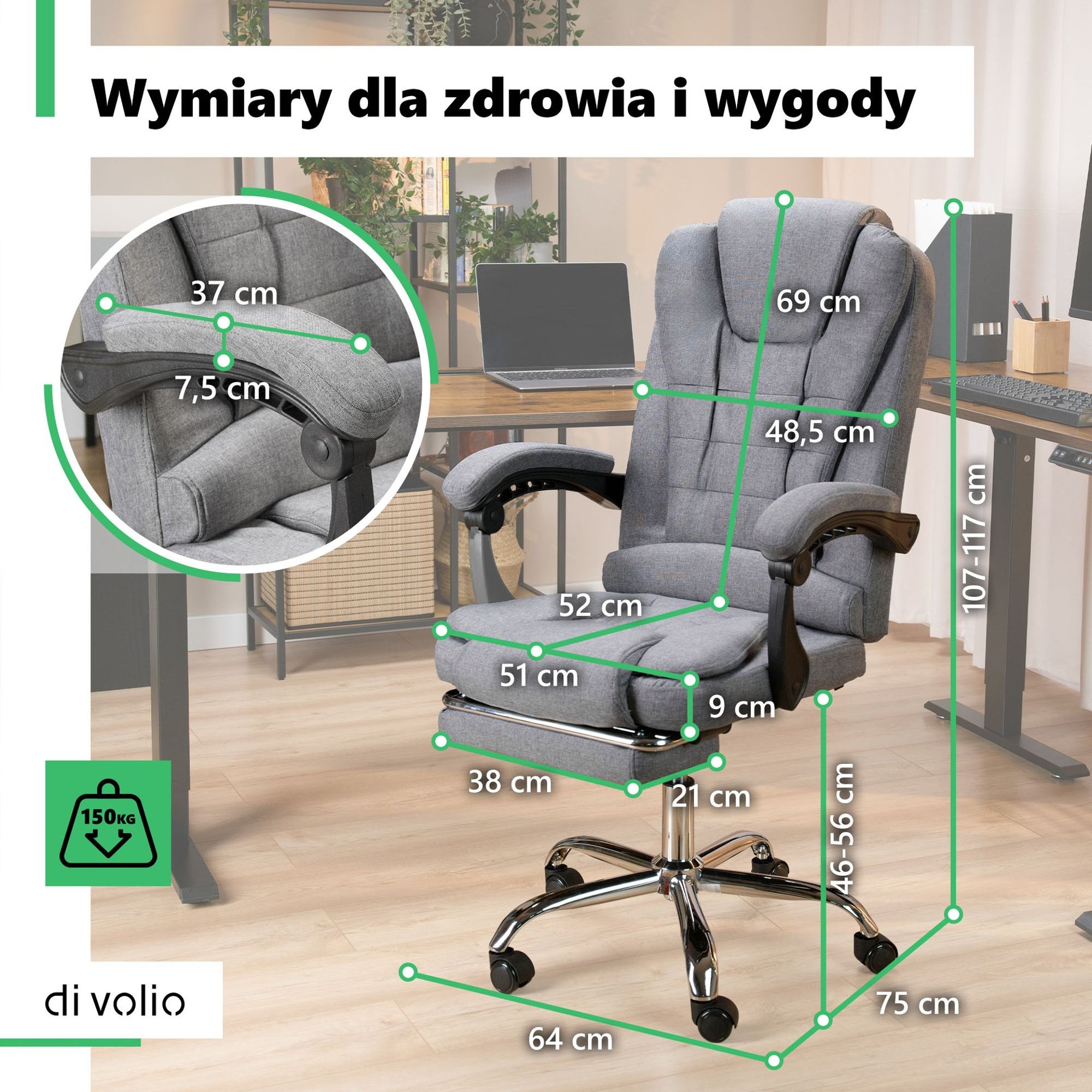 Fotel Baldo został stworzony tak, aby Twoje ciało znajdowało się w najbardziej naturalnej pozycji