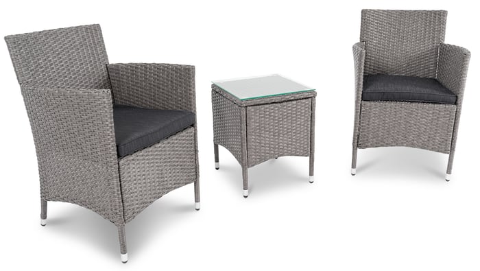 Fotele w zestawie SIENA szara wyposażone są w miękkie poduszki o grubości 4,5 cm