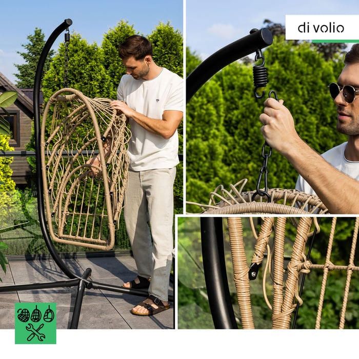 Fotel wiszący Beluno to nie tylko komfort, ale także wygoda w przechowywaniu i transporcie