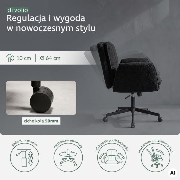 Wizualna harmonia fotela Belago czarnego, która wnosi spokój do Twojego wnętrza