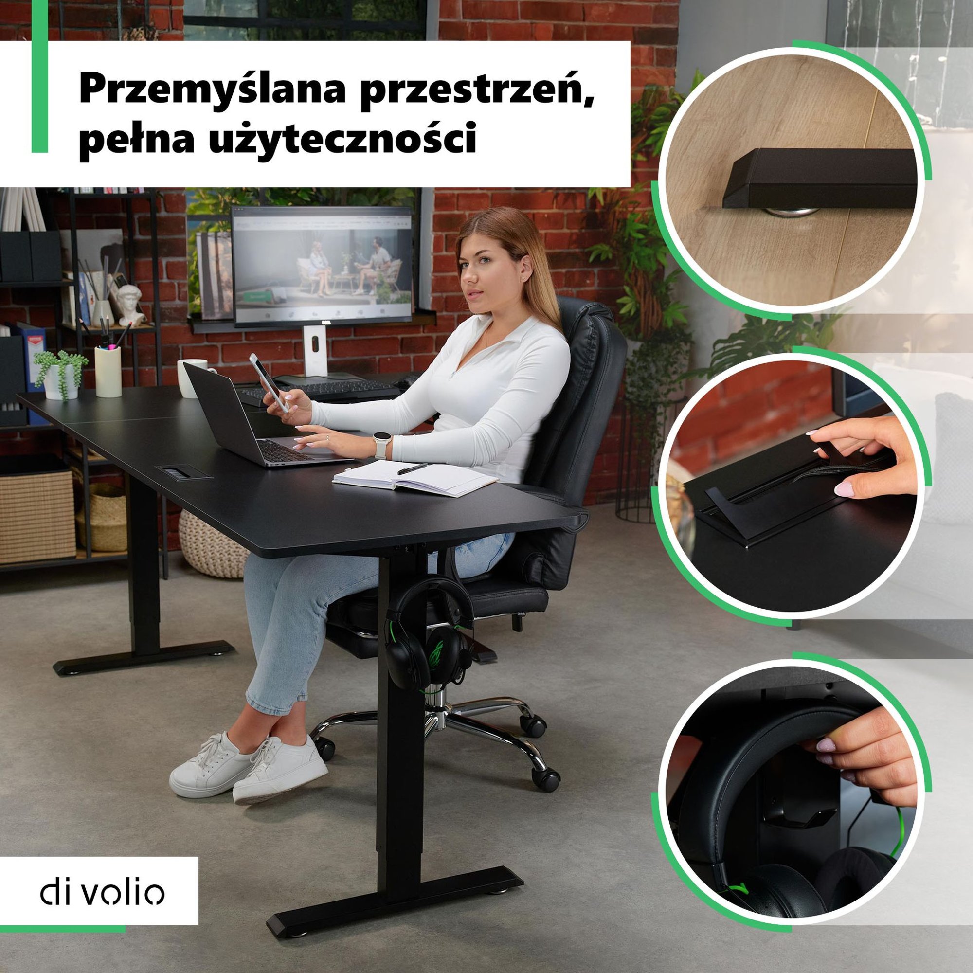 Blat biurka Trani wykonany z trwałej płyty wiórowej o grubości 1.5 cm