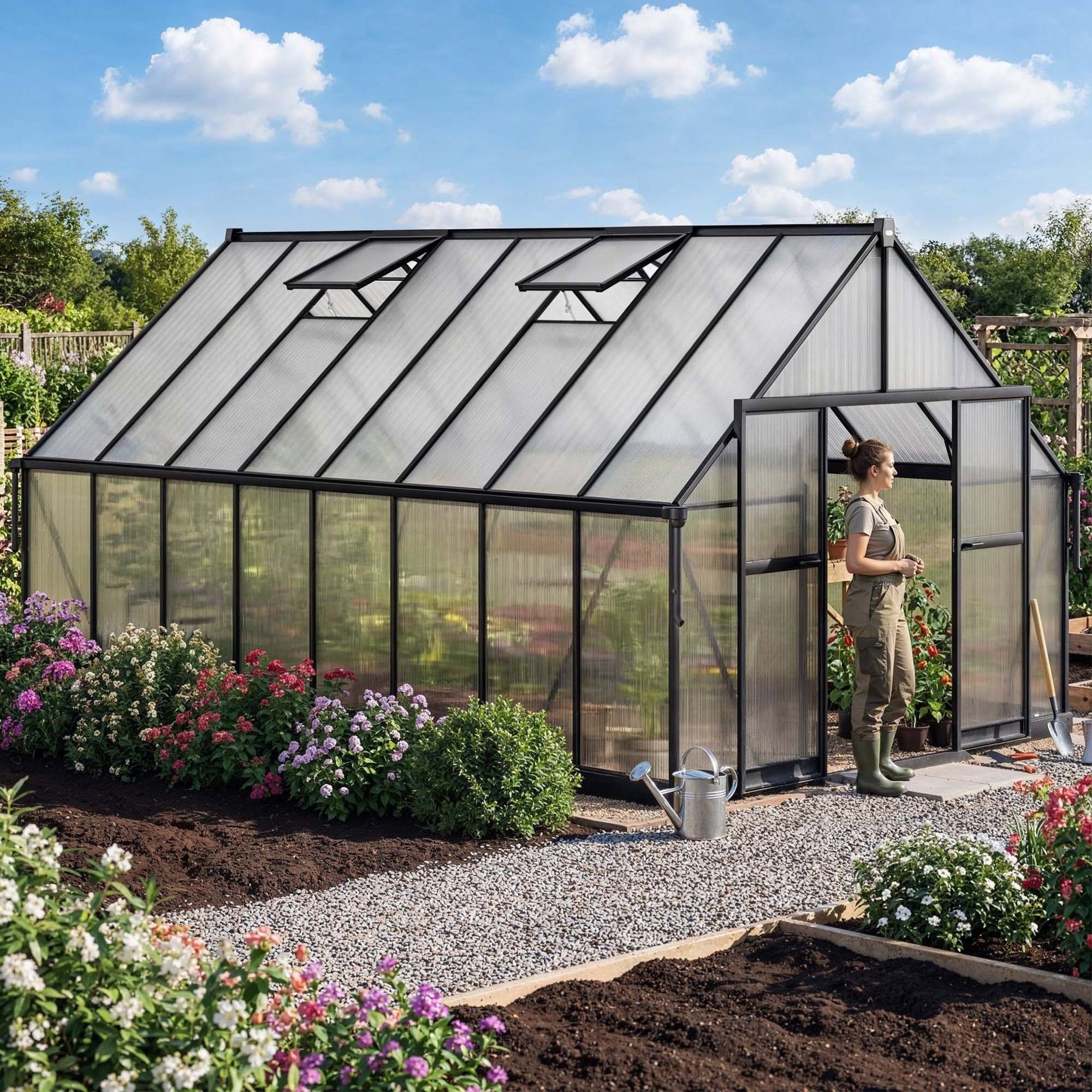 Záhradný polykarbonátový skleník DV-158GG je ideálnou voľbou pre tých