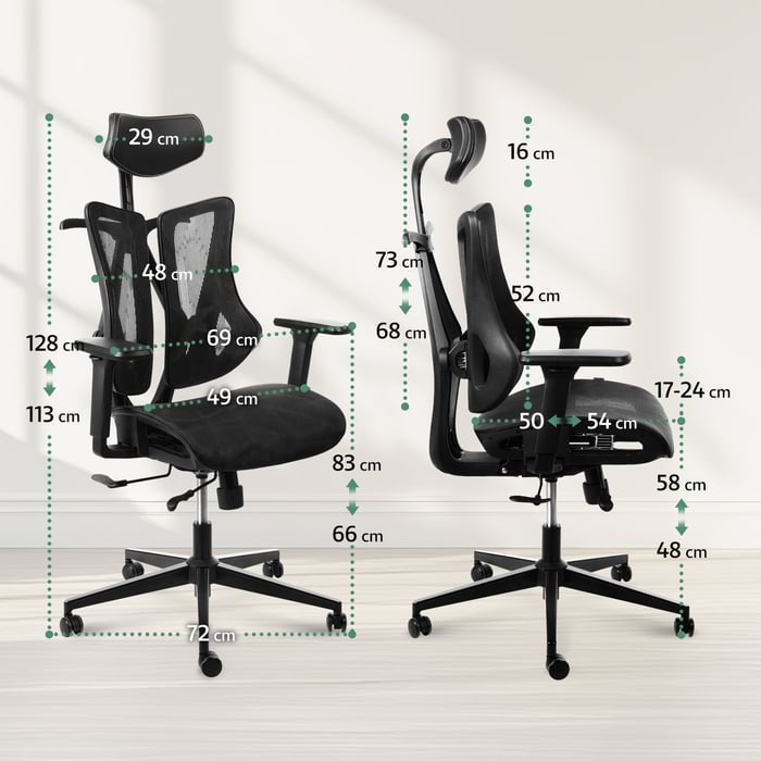 Ergonomický tvar a plná podpora chrbtice