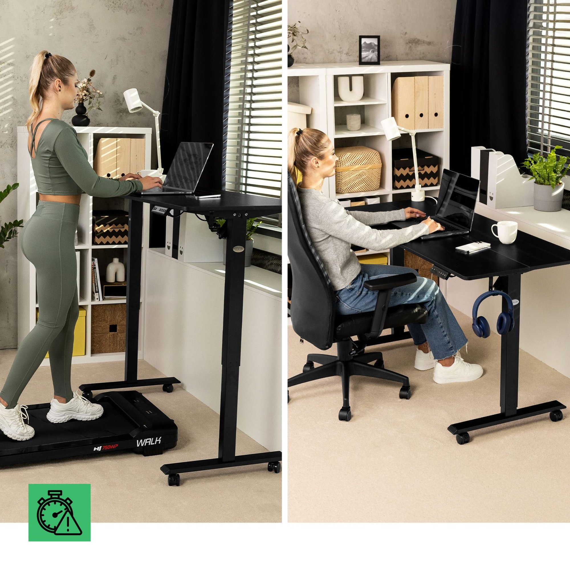 Nastaviteľný stôl Amone má plynulý a tichý systém elektrického nastavenia výšky