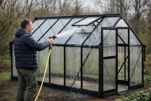 Jarná príprava skleníka po zime: upratovanie, umývanie, dezinfekcia a kontrola spojov