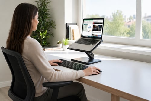 Stojan na notebook a externá klávesnica: základ ergonomického pracovného miesta
