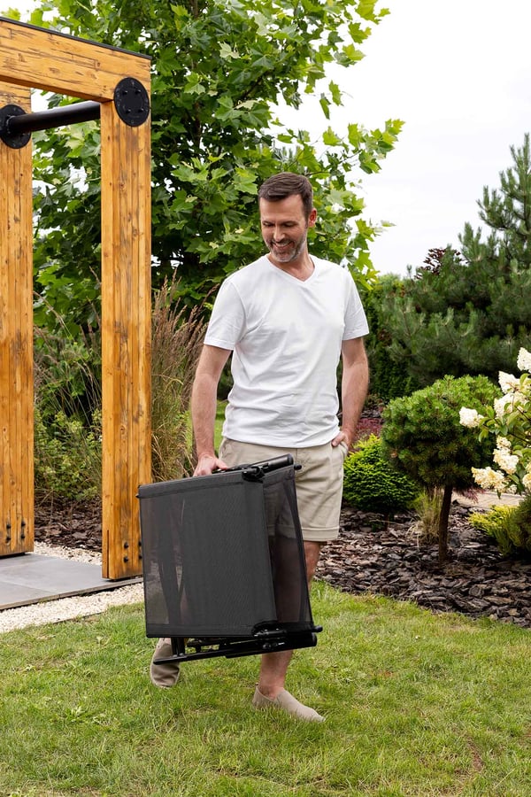 Leżak ogrodowy z aluminiową ram - 4