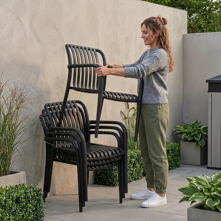 Zestaw 4 krzeseł ogrodowych CAR - 7